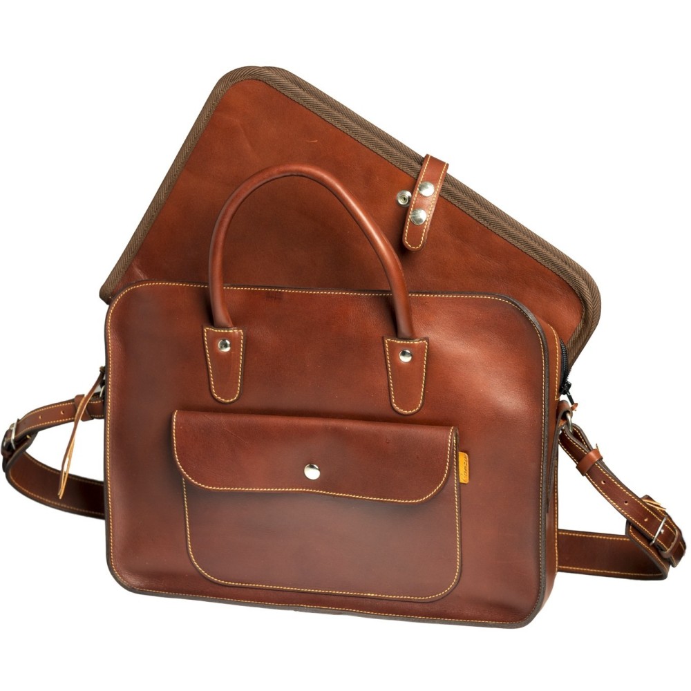 Leather Laptop Briefcase with Removable Sleeve | Corzo