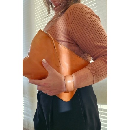 Cartera de mano 100% piel auténtica