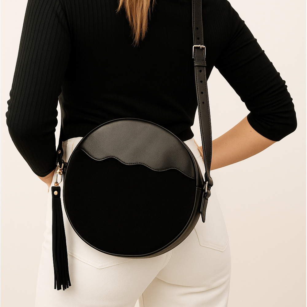 Duna · Bolso redondo de piel hecho en Galicia