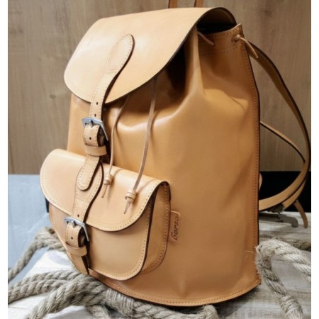 Mochila de piel color  natural