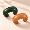 Pulseira tipo brazalete Volta de pel | Corzo Artesanía