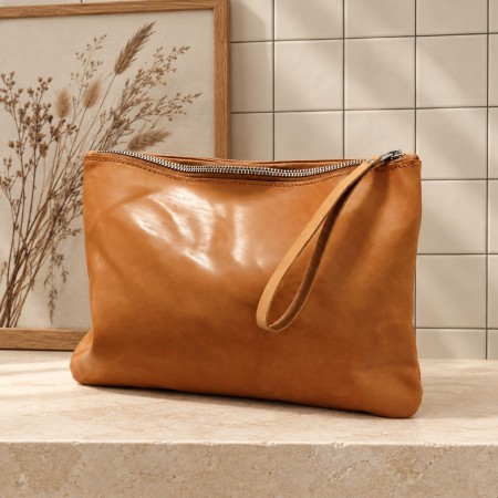 Cartera de mano 100% piel auténtica